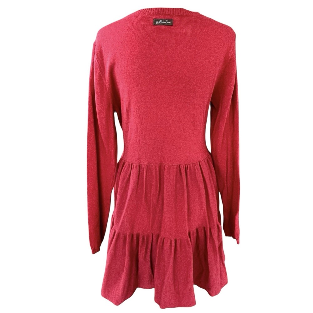 Matilda Jane Tiered Babydoll Cardigan Sweater Womens XS Red Peplum Lagenlook - Picture 8 of 12